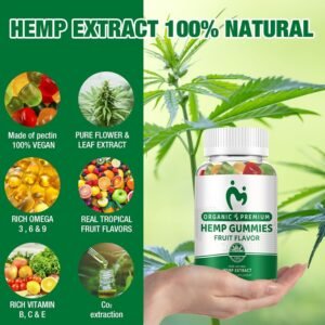 (2 Pack) Hemp Gummies for Pain Sleep Relax Anxiety 100% Natural Pure Extra Strength Organic Hemp Oil Extract Edible Vegan Low Sugar Hemp Gummy for Adults - Image 2