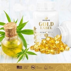 Hinterland Gold Label Hemp Oil Softgels, 25mg Capsules for Wellness, Organic USA Grown Hemp, 30 Count - Image 3