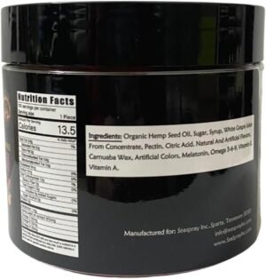 Hemp Gummies - High Potency - Omega 3 6 9 - Melatonin - Vitamin A & E – Fruit Flavors – Natural Hemp Oil Extract Gummy – 100 ct – THC Free - Image 5