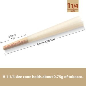 100 Pack 1 1/4 Size Cones Rolling Papers Pre Rolled Paper Cones - Preroll Pre Rolls Paper with Filter Tips and Packing Tubes Included - Image 5