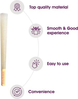 Kashmir 50 ct Organic Rolling Paper Cone King Size, Natural Pre Rolled Cones with Filter Tips, 109mm Organic Natural Fibers Easy to Use Convenient Preroll Cones, Classic Cones Rolling Paper - 50 Pcs - Image 2
