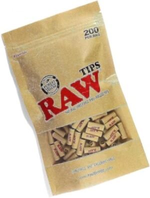 RAW Natural Unrefined Pre-Rolled Filter Tips - 1 Bag of 200 Tips