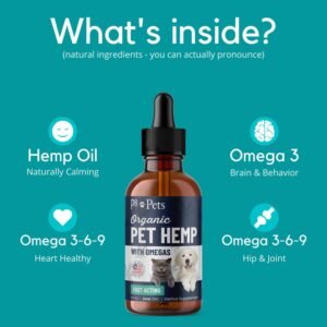 Organic Hemp Oil for Dogs and Cats - Liquid Supplement for Calming, Hip & Joint Support, and Overall Wellness - Made in USA - Image 2