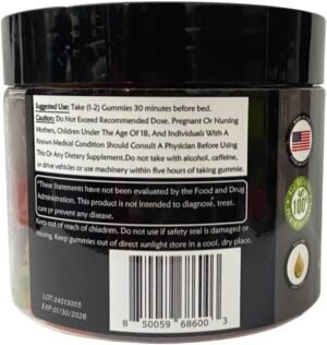 Hemp Gummies - High Potency - Omega 3 6 9 - Melatonin - Vitamin A & E – Fruit Flavors – Natural Hemp Oil Extract Gummy – 100 ct – THC Free - Image 6
