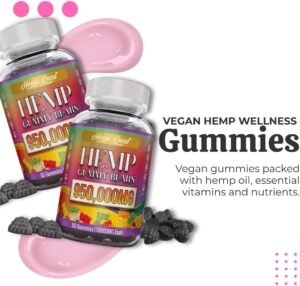 Hemp Gummies Neuropathy Nerve Support Supplement High Potency - Natural Health Pure Extra Strength with Hemp Oil Extract Vegan Edibles for Adults Vegan, Low Sugar, Made in USA - Image 5