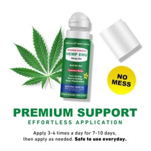 Hemp Emu - Hemp Roll On Gel - Muscle Rub for Back & Joint Discomfort - Soothing Gel with Organic Hemp Oil, Emu Oil, Menthol, Eucalyptus, Aloe Vera - Image 2