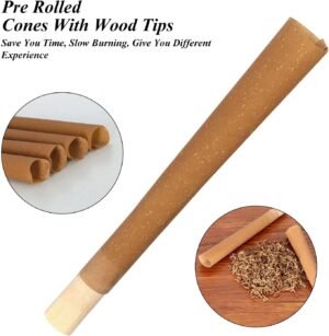 25 Pack Pre Rolled Cones With Wood Tips, King Size Rolling Papers, Slow Burning Pre Roll Cones (25 Pack, King Size) - Image 8