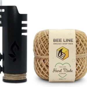 Beeline Hemp Roll Bundle Pack: 200 FT + Hemplights Lighter (Black)
