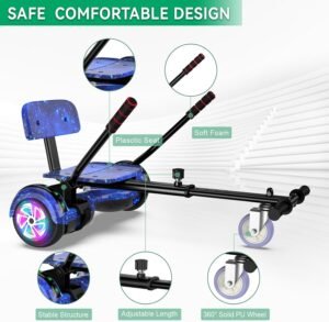 CBD Scooter with Corlorful LED Lights,6.5" Wheels, Dual 300W Motor Scooter for Kids Girls Boys Adults, All Ages - Image 4