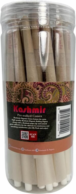 Kashmir 50 ct Organic Rolling Paper Cone King Size, Natural Pre Rolled Cones with Filter Tips, 109mm Organic Natural Fibers Easy to Use Convenient Preroll Cones, Classic Cones Rolling Paper - 50 Pcs - Image 6