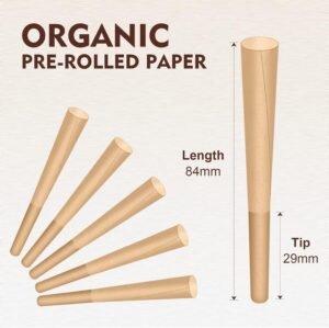 1-1/4 Rolling Papers Pre Rolled Cones | 72 Pack | Natural Pre Rolled Rolling Paper with Tips | Easy to Use and Convenient - Image 2