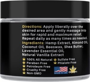 Hemp 500 Mg Ultra Strength Healing Salve Ideal for HIPS, Joints, Neck, Back, Elbows, Fingers, Hands, and Knees Made in USA - Image 7