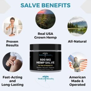 Hemp 500 Mg Ultra Strength Healing Salve Ideal for HIPS, Joints, Neck, Back, Elbows, Fingers, Hands, and Knees Made in USA - Image 3
