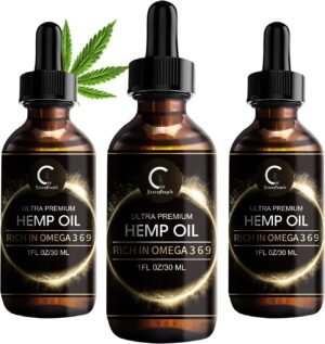 GPGP GreenPeople (3Pack Natural Hemp Oil Extract, Immune System Support, Focus Calm, Stress, Mood, Pure Extract, Rich in Omega 3&6&9 Fatty Acids