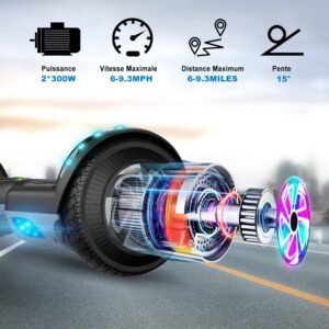 CBD Scooter with Dazzling LED Lights,6.5" Wheels,Headlight, Dual 300W Motors for Kids, Girls, Boys of All Ages on All Roads - Image 6
