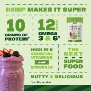 Manitoba Harvest Organic Hemp Hearts, 12oz, 10g Plant Based Protein and 12g Omega 3 & 6 per Srv, Smoothies, yogurt & salad, Non-GMO, Vegan, Keto, Paleo, Gluten Free - Image 3