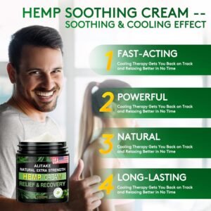 8.5 oz Natural Hemp Cream - Instant Hemp Cream with Hemp, Arnica, MSM, Turmeric, Emu Oil, Menthol, Aloe, Rosemary oil, Boswellia, Big Capacity - All-Natural Formula - Absorbs Quickly - Image 4