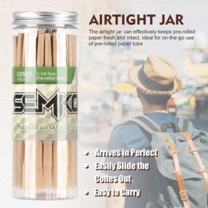 1-1/4 Rolling Papers Pre Rolled Cones | 72 Pack | Natural Pre Rolled Rolling Paper with Tips | Easy to Use and Convenient - Image 5