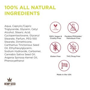 Hemp Seed Hand & Body Lotion - Soothe Dry Skin - Argan Oil, Hemp Seed Oil - Light, Non-Greasy Formula - Vegan & Cruelty Free - Image 5