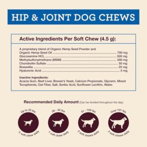 Hemp Well Hip and Joint Soft Chews – Best Joint Supplement for Dogs, Organically Sourced with Hemp, Glucosamine, Chondroitin and Breed Dogs, 30 Count - Image 3