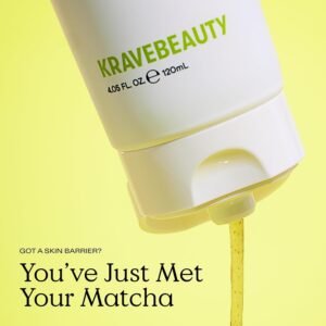 KraveBeauty Matcha Hemp Hydrating Cleanser - Daily Gentle Non-Stripping Face Wash Enriched with Matcha and Hemp Seed Oil, for All Skin Types, Vegan and Cruelty Free, 4.05 fl oz - Image 2