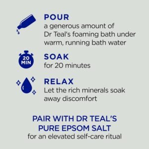 Dr Teal's Foaming Bath with Pure Epsom Salt, Cannabis Sativa Hemp Seed Oil, 34 fl oz (Pack of 2) - Image 3