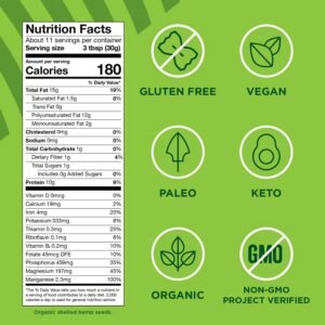 Manitoba Harvest Organic Hemp Hearts, 12oz, 10g Plant Based Protein and 12g Omega 3 & 6 per Srv, Smoothies, yogurt & salad, Non-GMO, Vegan, Keto, Paleo, Gluten Free - Image 6