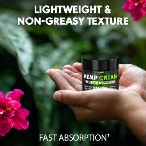 Natural Hemp Cream for Muscles, Joints, Neck, Back, Elbows - Hemp Oil Muscle Relaxer Cream to Soothe Discomfort - Hemp Oil Extract Gel with Arnica, Msm, Turmeric, Menthol Rub - 4 oz - Image 6