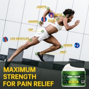 Natural Hemp Cream for Muscles, Joints, Lower Back, Back, Knees, Neck, Fingers, Elbows- 8.5 fl oz - Arnica,MSM, Turmeric, Emu Oil, Menthol, Aloe - Image 5