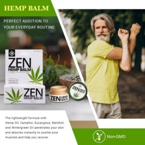 ZEN Hemp Balm for Relief, Hemp Oil Extract for Joints, Back, Neck and Elbows, Hemp Infused Topical Cream - 0.7 oz (Pack of 1) - Image 2