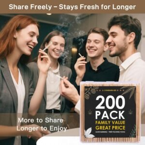 200 Pack Pre Rolled Cones | Natural Slow-Burning Cones Rolling Paper | 108mm King Size Rolling Papers | Bong | Rolling papers - Image 5