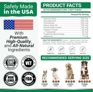 Hemp Calming Chews for Dogs - Advanced Dog Calming Chews - 170 Treats - Anxiety Relief Treats - Hemp Oil - Separation Aid, Stress, Hip and Joint Supplement for Canine Health Support - Beef Flavor - Image 6