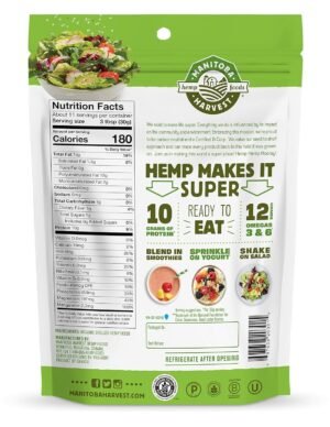 Manitoba Harvest Organic Hemp Hearts, 12oz, 10g Plant Based Protein and 12g Omega 3 & 6 per Srv, Smoothies, yogurt & salad, Non-GMO, Vegan, Keto, Paleo, Gluten Free - Image 2