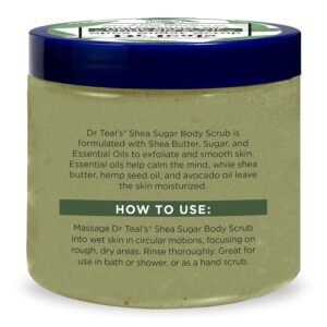 Dr Teal's Shea Sugar Body Scrub, Cannabis Sativa Hemp Seed Oil with Essential Oils, 19 oz (Pack of 3) - Image 11