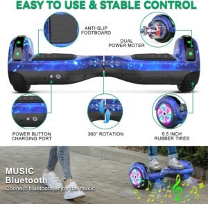 CBD Scooter with Corlorful LED Lights,6.5" Wheels, Dual 300W Motor Scooter for Kids Girls Boys Adults, All Ages - Image 3