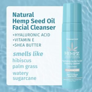 HEMPZ Ocean Breeze Hydrating Gentle Facial Foaming Cleanser with Hyaluronic Acid - Refreshingly Scented Moisturizing Foam Face Wash for Extremely Dry, Oily, or Sensitive Skin, for Women or Men, 6 Oz - Image 3