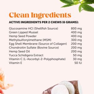 Pet Honesty Senior Hemp Hip & Joint Supplement for Dogs - Dog Joint Supplement with Hemp Oil & Powder, Glucosamine, Collagen, MSM & Green Lipped Mussel - Mobility for Senior Dogs (Chicken 90) - Image 7