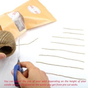 MILIVIXAY Hemp Wick with Natural Beeswax Coating, Edible Grade Beeswax, 200 FT Spool, Standard Size (1.0mm),Unbleached, Un-Dyed and 100% Organic. - Image 7