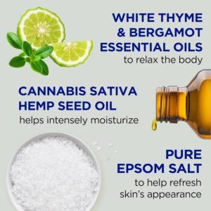 Dr Teal's Foaming Bath with Pure Epsom Salt, Cannabis Sativa Hemp Seed Oil, 34 fl oz (Pack of 2) - Image 2