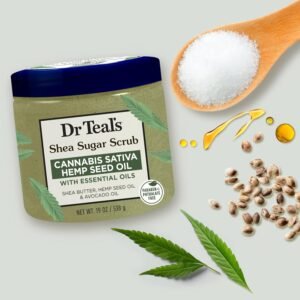 Dr Teal's Shea Sugar Body Scrub, Cannabis Sativa Hemp Seed Oil with Essential Oils, 19 oz (Pack of 3) - Image 5