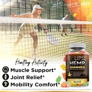 Hemp Gummies - 36,000 MG (60 Count) - 600 MG Per Gummy Bear with Hemp Oil - Made in USA - Image 3