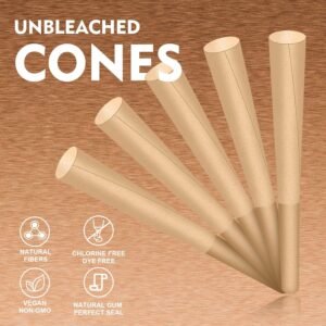 1-1/4 Rolling Papers Pre Rolled Cones | 72 Pack | Natural Pre Rolled Rolling Paper with Tips | Easy to Use and Convenient - Image 3