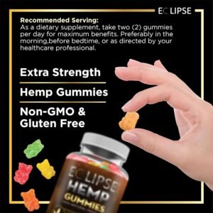 Hemp Gummies - 36,000 MG (60 Count) - 600 MG Per Gummy Bear with Hemp Oil - Made in USA - Image 4