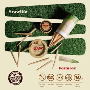 RAW Cones 1 1/4 Size: 50 Pack Patented Slow Burning Pre Rolled Rolling Papers & Tips, Classic Raw Paper, 84mm - Image 3
