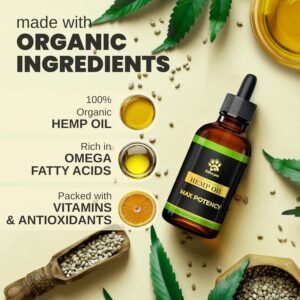Hemp Oil for Dogs and Cats - Helps with Anxiety, Pain, Stress, Sleep, Arthritis, Seizures Relief - Hip and Joint Support - Calming Drops - Image 3