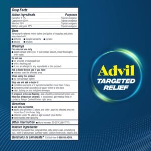 Advil Targeted Relief Pain Relieving Cream, Up to 8 Hours of Powerful Relief of Minor Arthritis Pain, Joint Pain, Lower Back Pain and Muscle Pain - 2.3 oz - Image 8