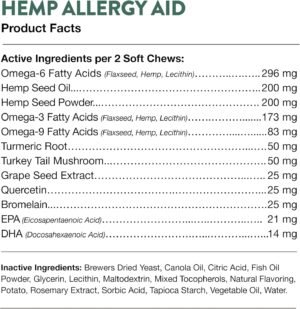 NaturVet Hemp Allergy Aid Supplement for Dogs, Hemp Seed, Antioxidants, Omegas, Dha & Epa for Healthy Skin & Respiratory Health, 60 Count - Image 8