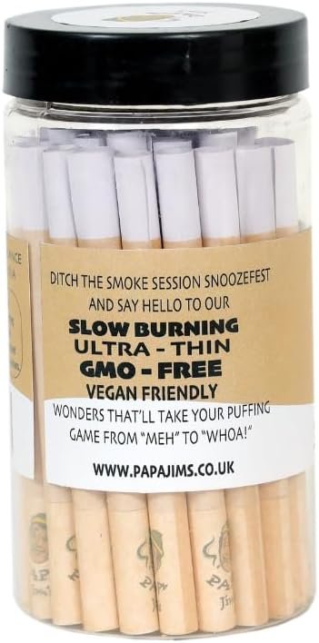 Papa Jims Pre-Rolled Cones C-Tube | 35 tubes | 84mm - 1 1/4" size | with exclusive premium spiral tips | No debris or residue | Unbleached Classic | Finest Paper from France - Image 2