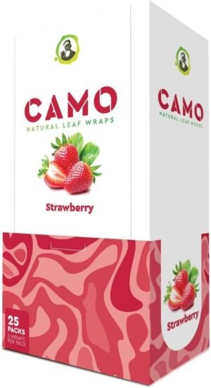 Afghan Natural Leaf Camo Wraps Strawberry 6 Packs - 30 sheets With an Official Camo Cone Sticker