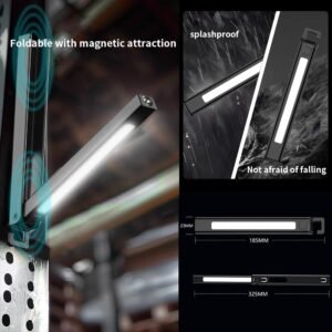 Rechargeable LED Ruler Pen Light, Outdoor Portable Multifunctional Work Light, 6 Mode White, 3500K Warm Lamp and Red Lamp, Equipped with Magnetic Attraction and Battery Level Display. - Image 2